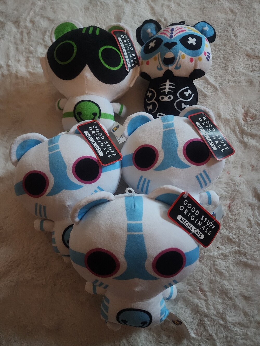Good Stuff Originals Mecha Cats Plush Toy - White & Blue